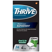 Thrive Nicotine Replacement Gum, 4mg Extra Strength, Cool Mint, 36 Count, Cool Mint, 36 count