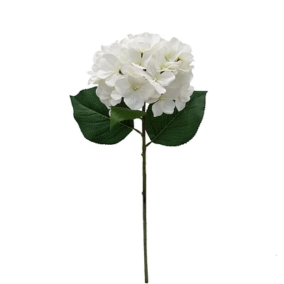 Mainstays Indoor Artificial Hydrangea Flower Stem, White Color, Assembled Height 24", HYDRANGEA STEM WHITE