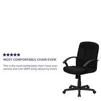 Mid-Back Black Fabric Executive Swivel Chair with Nylon Arms