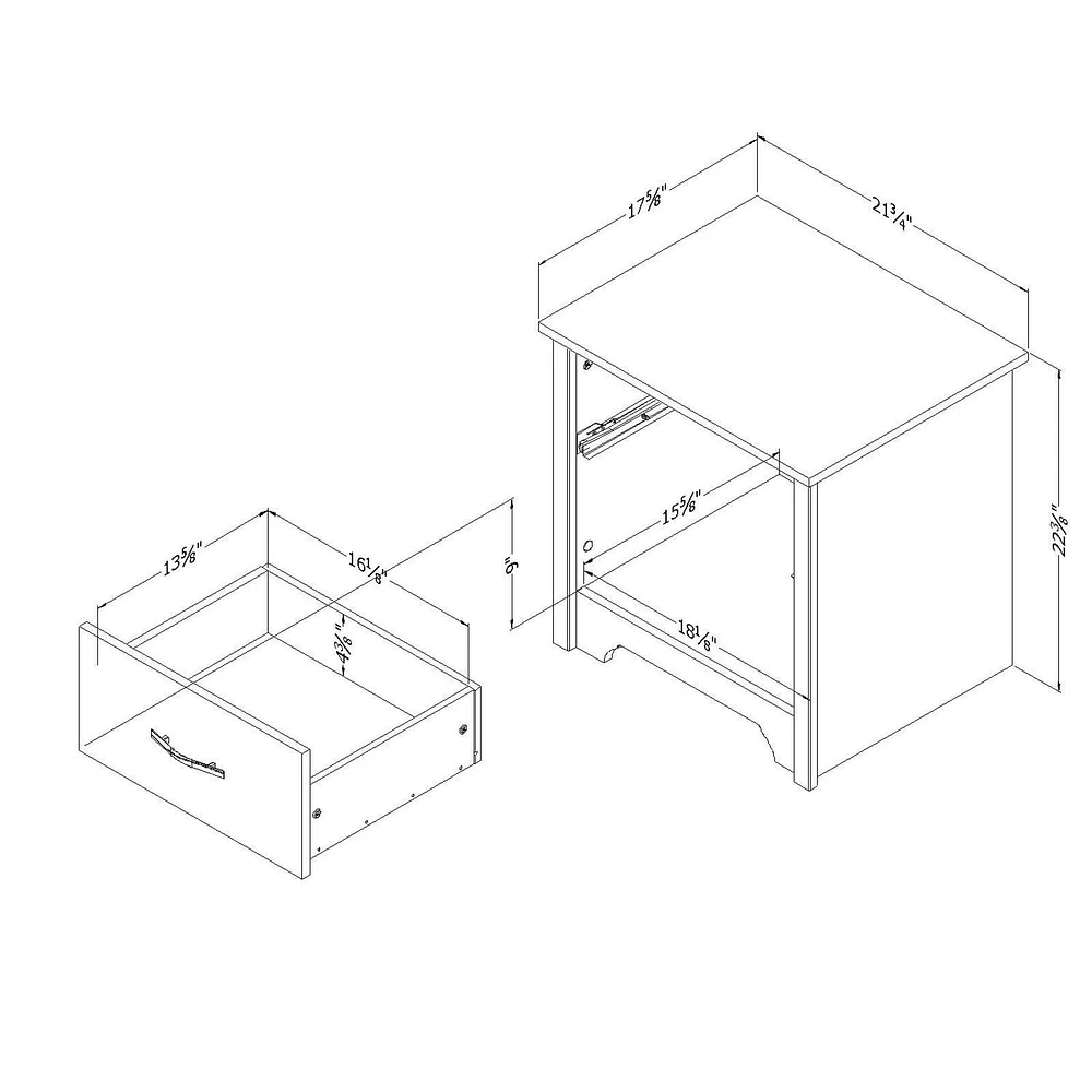 South Shore Fusion 1-Drawer Nightstand