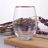 Brillant design Clear Stemless Wine Glass/ multi-purpose stemless wine glass- NOEL