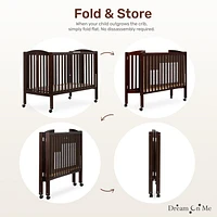 Dream On Me Folding Full-Size Crib, 2 Mattress Height