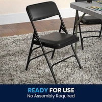 Flash Furniture Hercules Series Black Vinyl Fabric Metal Folding Chair