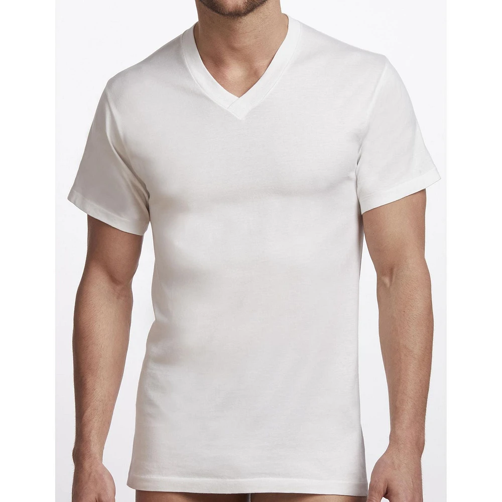 Stanfield's Men's 2 Pack Premium Cotton V-Neck Undershirt