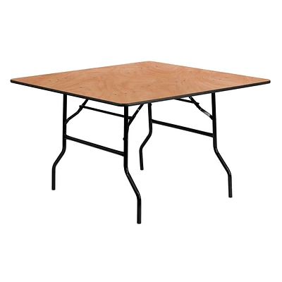 48'' Square Wood Folding Banquet Table