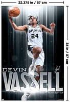 NBA San Antonio Spurs - Devin Vassell 24 Wall Poster, 22.375" x 34"