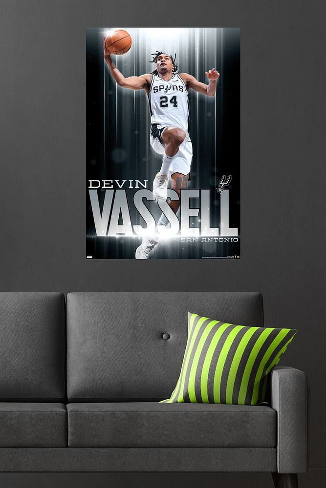 NBA San Antonio Spurs - Devin Vassell 24 Wall Poster, 22.375" x 34"