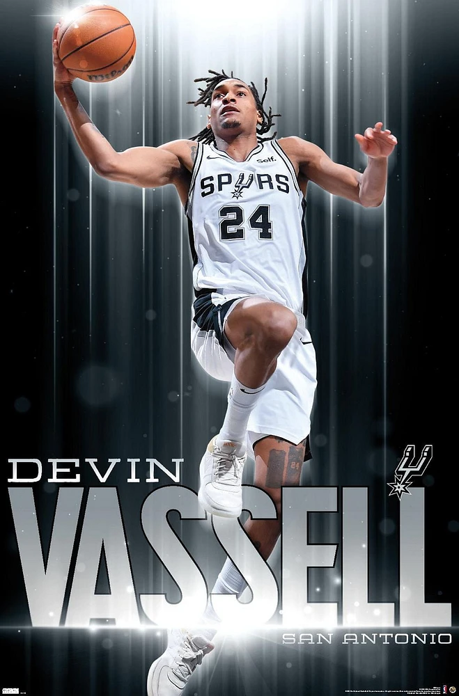 NBA San Antonio Spurs - Devin Vassell 24 Wall Poster, 22.375" x 34"