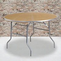 48'' Round HEAVY DUTY Birchwood Folding Banquet Table with METAL Edges