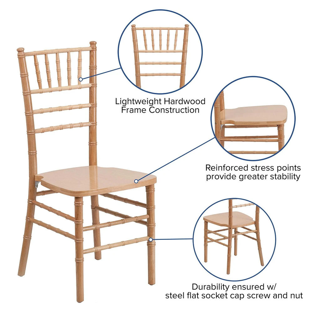 HERCULES Series Black Wood Chiavari Chair