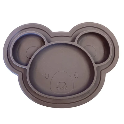 Assiette en silicone - gris foncé