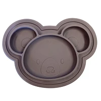 Assiette en silicone - gris foncé