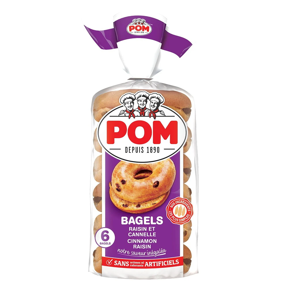 Bagels raisins et cannelle de POM® Emb. de 6; 450 g
