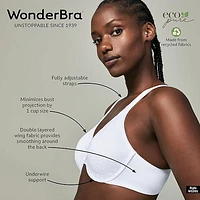 WonderBra Eco Pure Lace Minimizer Underwire Bra, 36B - 40DD