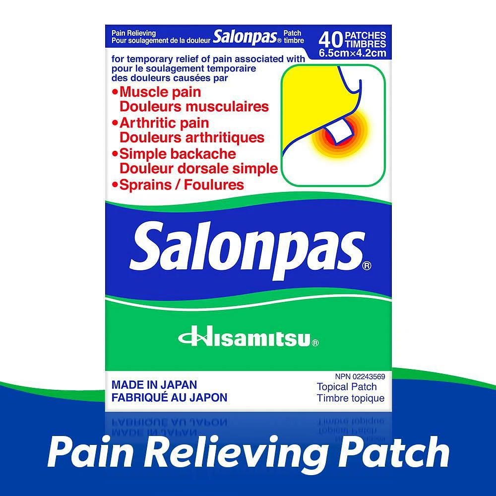 Salonpas Pain Relieving Patch, 40 Patches (6.5 cm x 4.2 cm)