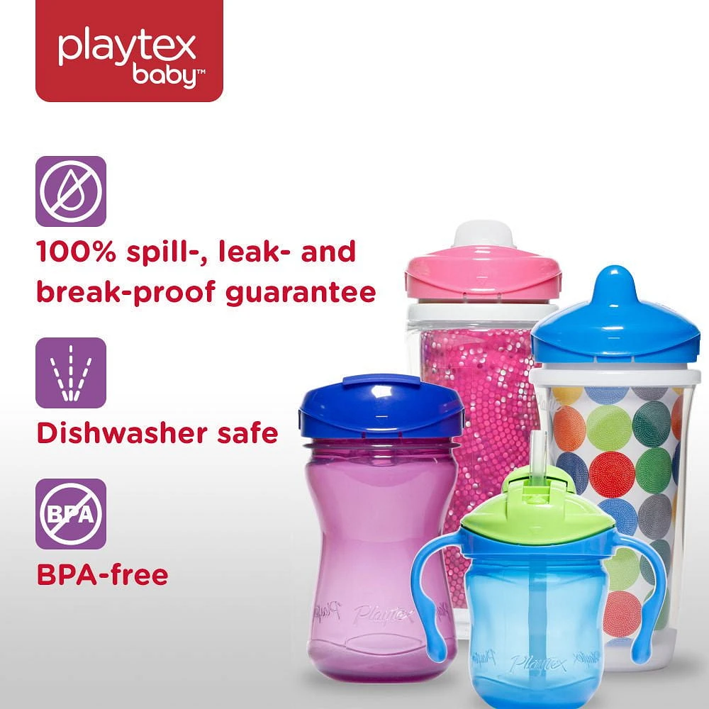 Playtex Baby Sipsters Spill-Proof Straw Sippy Cups, Pack of 2