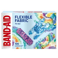 Band-Aid Brand Flexible Fabric Tie-Dye Adhesive Bandages, Assorted 100 unités