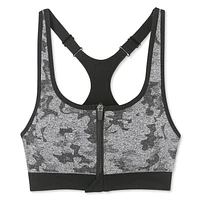 Athletic Works Women's Seamless Zip-Front Sports Bra