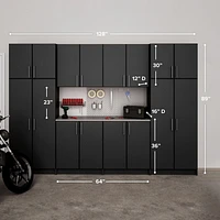 Prepac Black Elite Storage Cabinet Set G - 8 pc