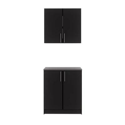 Prepac Black Elite Storage Cabinet Set H - 2 pc