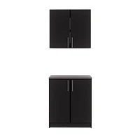 Prepac Black Elite Storage Cabinet Set H - 2 pc