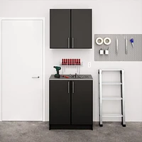 Prepac Black Elite Storage Cabinet Set H - 2 pc