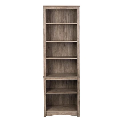 Prepac Tall 6-Shelf Bookcase, Drifted Gray