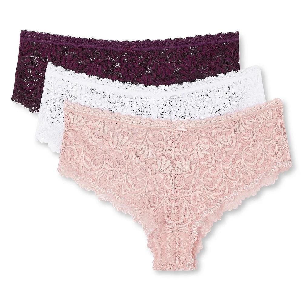 George Women's Galloon Lace Hipsters 3-Pack