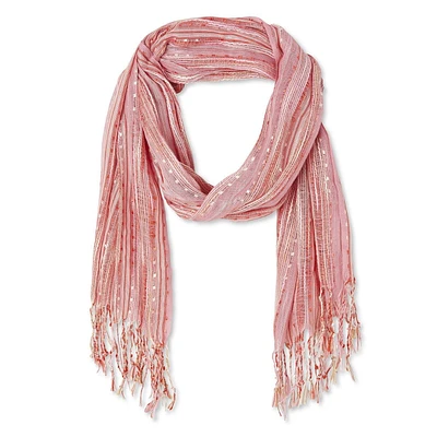Écharpe rayée avec fil de cils en lurex George pour femmes