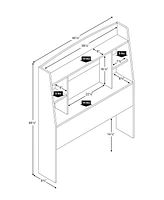 Prepac Astrid Twin Bookcase Headboard, Drifted Gray