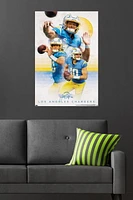 NFL Los Angeles Chargers - Justin Herbert 22 Wall Poster, 22.375" x 34"