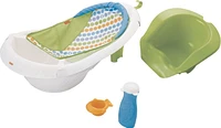 Fisher-Price 4-in-1 Sling ‘n Seat Tub Baby to Toddler Bath with 2 Toys, Pacific Pebble