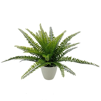 Mainstays 11.5in Indoor Artificial Plant in Pot, Green Color Fern, GREEN FERN IN POT 3