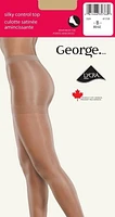 George Women's' Silky Control Top Pantyhose, Sizes A-D