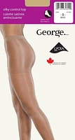 Bas-culotte avec culotte satinée amincissante et pied sandale George pour femmes Tailles B-D