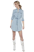 Jeaniologie ™  Button Front Dress - Light Blue Bleach, Size S-XXL