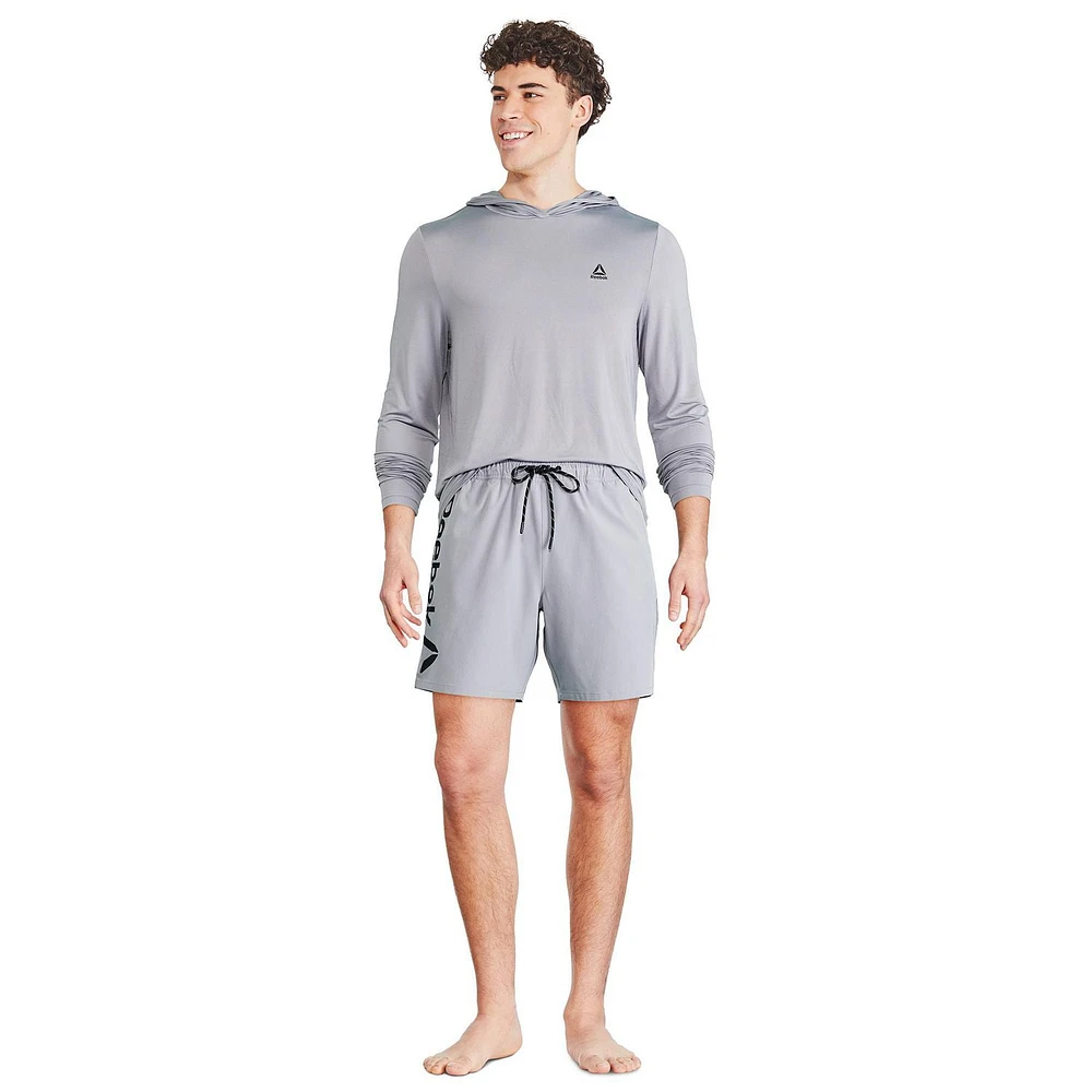 Reebok Men's Delta 7 Inch Core Volley W/ Compression, Swimwear