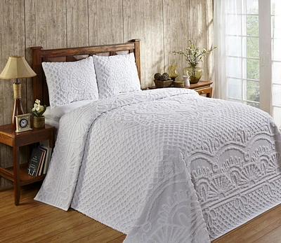 Fabstyles 81x110 White BEDSPREAD: TREVOR