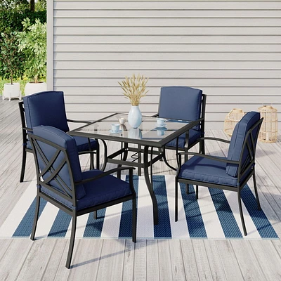 Ensemble table et chaises 5 pièces pour patio Montclair Mainstays Plateau en verre trempé