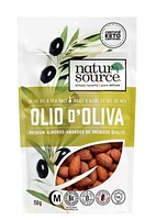 Natursource Olio d'Oliva Premium Almonds 150g, ·Premium almonds from California tossed with olive oil & sea salt<br>·Artisanally dry roasted (never fried)<br>·Clean label – only 3 ingredients!<br>·6g of plant-based protein per 28g serving<br>·3g of fibre per 28g serving<br>·KETO certified by the Paleo Foundation<br>·GMO Free