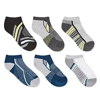 Athletic Works Boys' Ankle Socks 6-Pack, Sizes 11/2-3/9