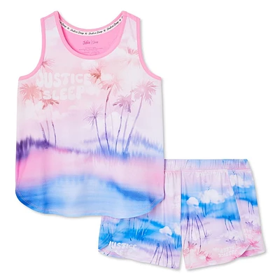 Ensemble 2 pièces avec caleçon boxer Justice pour filles