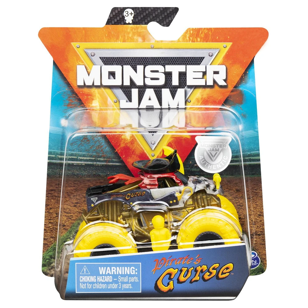 Monster Jam, Official Pirate's Curse Monster Truck, Die-Cast Vehicle, Muddy Mayhem Series, 1:64 Scale