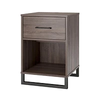 Nightstand with 1 Drawer, Distressed Gray Oak