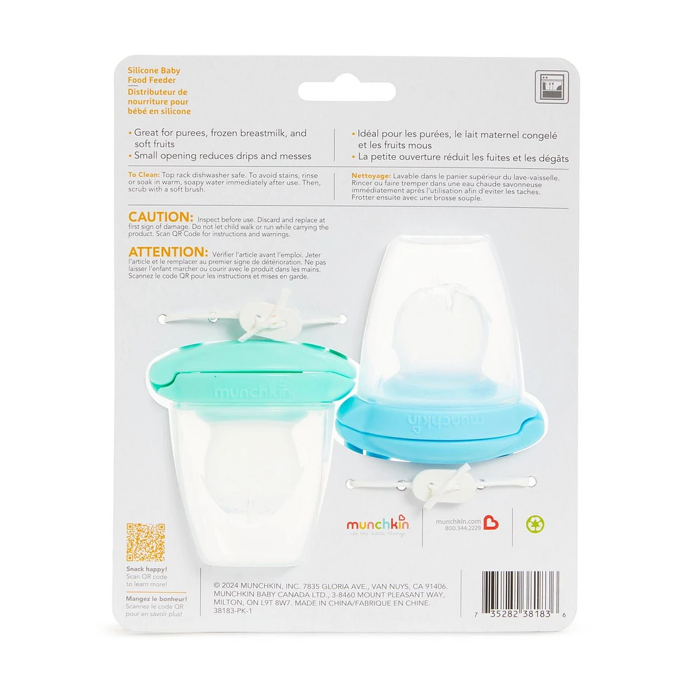 Silicone Baby Food Feeder, 2 Pack (Blue/Mint), Fresh Feeder