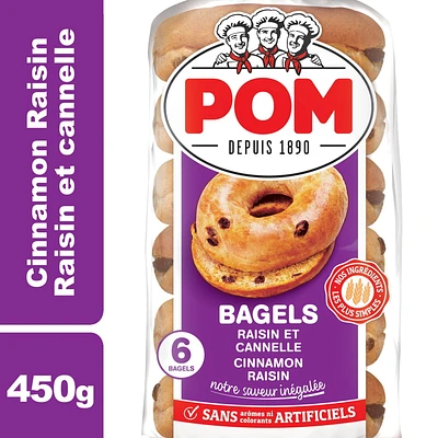 Bagels raisins et cannelle de POM® Emb. de 6; 450 g