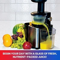 Total Chef Slow Juicer, Masticating Cold Press Extractor, Efficient Juice Extraction for Fresh & Healthy Drinks