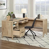 Sauder Pacific View® L-Desk, Prime Oak, 433562