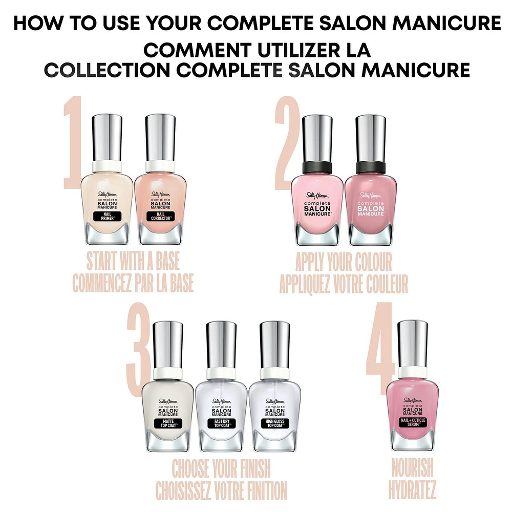 Sally Hansen Complete Salon Manicure™ Beautifiers, Couche de finition mate, finition mate, Contient un agent matifiant qui neutralise la brillance Embellissez votre manucure