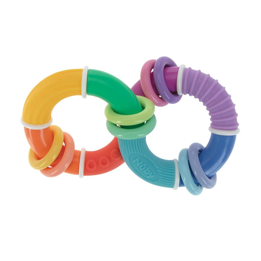 Jouet de dentition Twist-a-Ring™ Muni d’anneaux colorés de Nûby™ Pour les enfants de 6 mois+